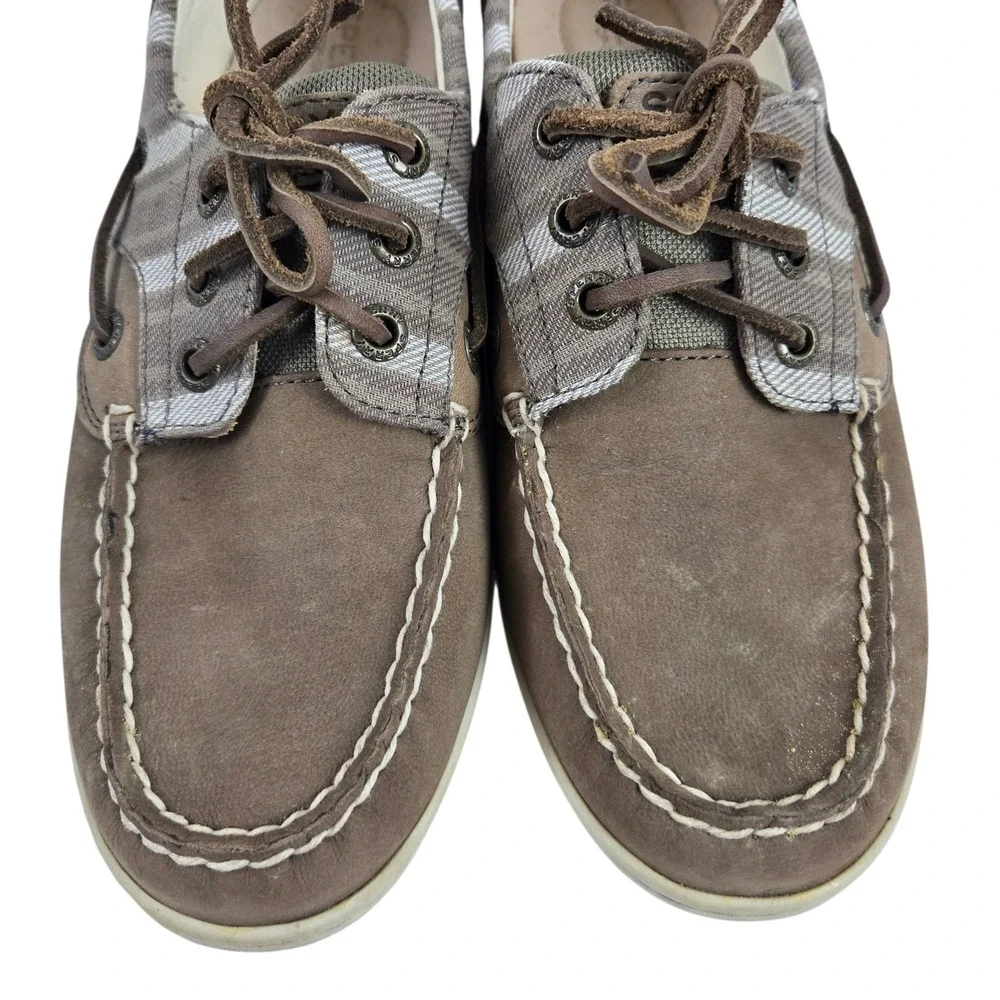 Sperry Songfish Boat Shoes Stripe Taupe 97217 Women's 7M with Box WORN ONCE Y2K